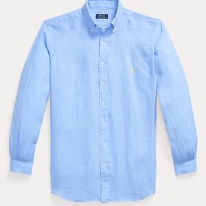 Polo Ralph Lauren men’s light blue linen casual button up shirt sz L nwt